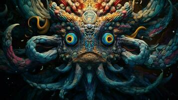 trippy creature of the deep with psychedelic pattern photo