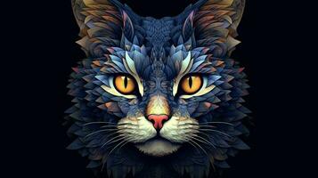 trippy cat rotating and morphing into other shape photo