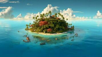 tropical island sea photo