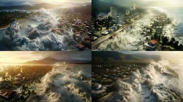 tsunami receding revealing the shocking damage photo