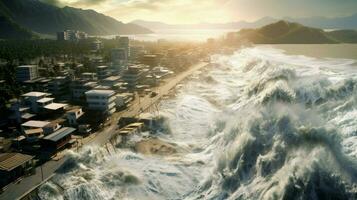tsunami retrocediendo revelador el impactante dañar foto
