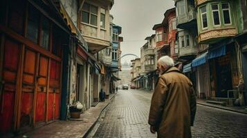 turk old person turkish city photo