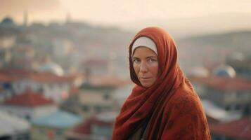 turk woman turkish city photo