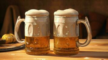 two beer mugs photo