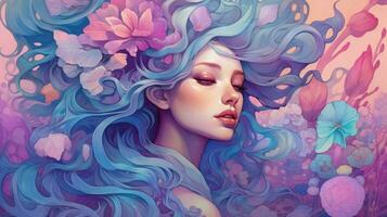 vibrant color palette of blues and purples photo