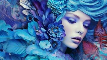 vibrant color palette of blues and purples photo
