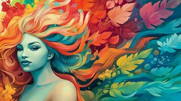 vibrant color palette with mix of warm and cool c photo