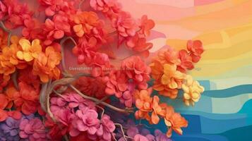 vibrant color palette with mix of warm and cool s photo