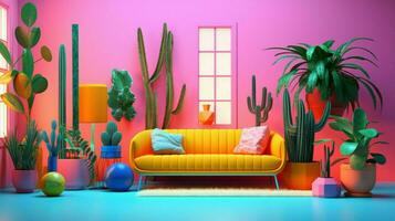 vibrant color palette with pastel and neon shades photo