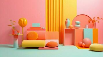 vibrant color palette with pastel and neon shades photo