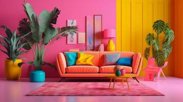 vibrant color palette with pastel and neon shades photo