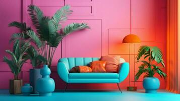 vibrant color palette with pastel and neon shades photo