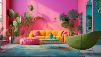 vibrant color palette with pastel and neon shades photo