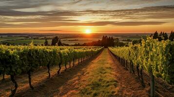 vineyard with rows of vines in the background and photo