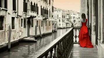 woman old venice view photo