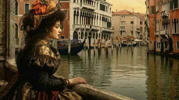 woman old venice view photo