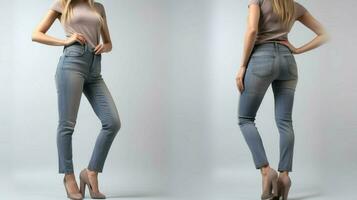 woman slim jeans photo