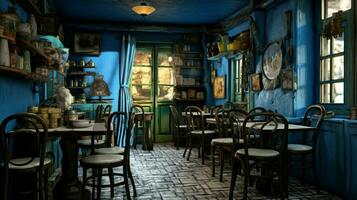 3d model coffee shop blue and fancy photo