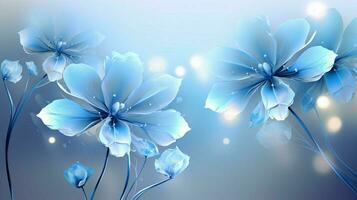 A beautiful blue flowers on a gray background photo