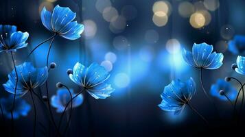 A beautiful blue flowers on a gray background photo