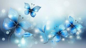 A beautiful blue flowers on a gray background photo