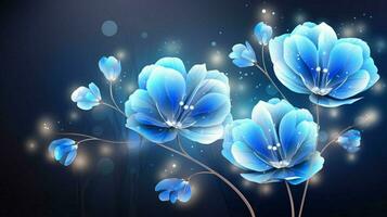 A beautiful blue flowers on a gray background photo