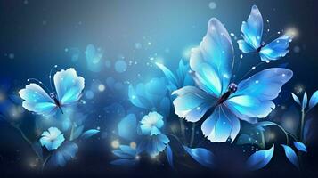 A beautiful blue flowers on a gray background photo