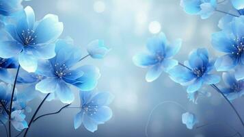 A beautiful blue flowers on a gray background photo