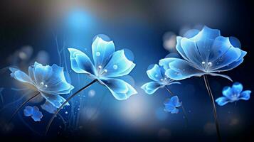 A beautiful blue flowers on a gray background photo