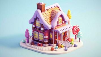 un lujoso caramelo casa con dulces y chocolate postre foto
