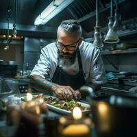 A portrait photograph of a professional chef photo