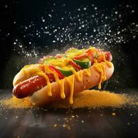 Capture the excitement and energy of a hot dog with photo