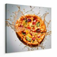 Capture the excitement and energy of a pizza with a photo