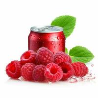 Coca-Cola Raspberry with white background photo