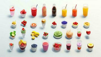 Colorful 3D Icon Sets of food and beverage indust photo