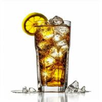 Diet Coke with Lemon with white background photo