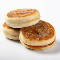 English muffins with white background high quality photo