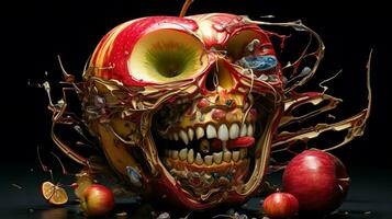 Exploded apple by Nychos high quality photo