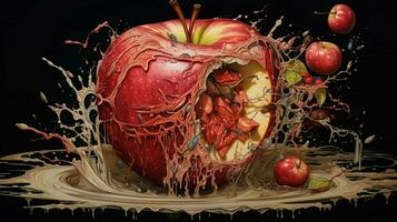 Exploded apple by Nychos high quality photo