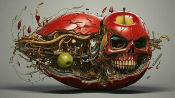 Exploded apple by Nychos high quality photo