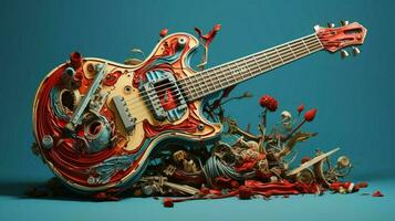 Exploded guitar by Nychos high quality photo