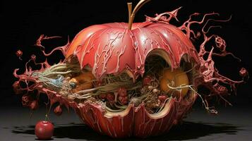 Exploded apple by Nychos high quality photo