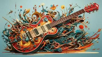 Exploded guitar by Nychos high quality photo