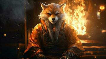 Fox anthropomorphism wizard chinese ink style photo