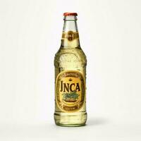 Inca Kola with white background high quality ultra photo