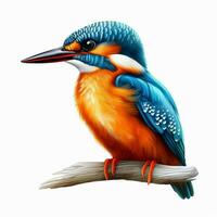 Kingfisher with white background high quality ultra photo