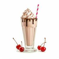 Milkshake with white background high quality ultra photo