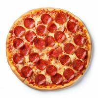 Pepperoni with white background high quality ultra photo