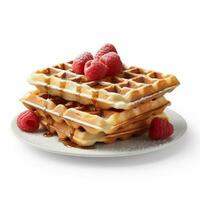 Waffles with white background high quality ultra hd photo