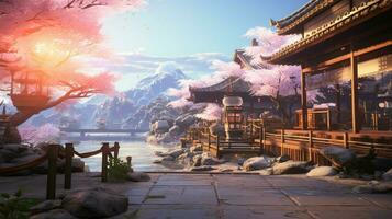 calming anime background high quality photo